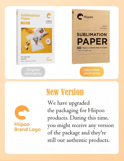 Sublimation Paper 8.5X11 Inch, Work with Sublimation Ink and E Sawgrass Inkjet Printers for Mugs T-Shirts Light Fabric and Other Sublimation Blanks (110 Sheets, 120G)